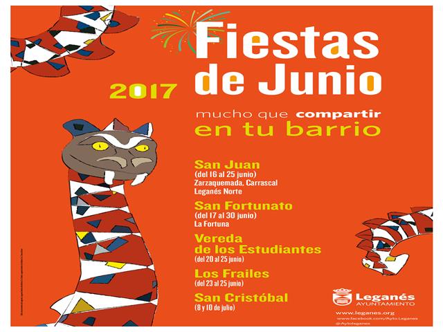 Más de 100 actividades llenarán de color y animación las Fiestas de Junio en los barrios de Leganés