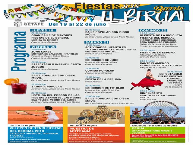Mañana comienzan las fiestas de El Bercial con actividades pensadas para el disfrute de todos y todas