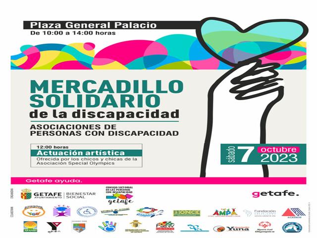 Getafe anima a acudir al Mercadillo Solidiario de la Discapacidad el sábado 7 de octubre