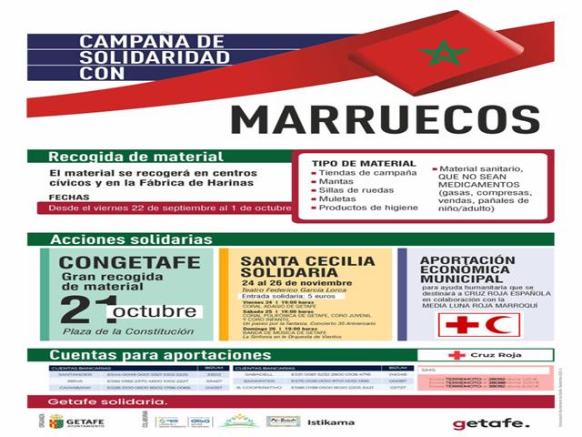 Getafe recogerá fondos, material sanitario y de higiene para Marruecos