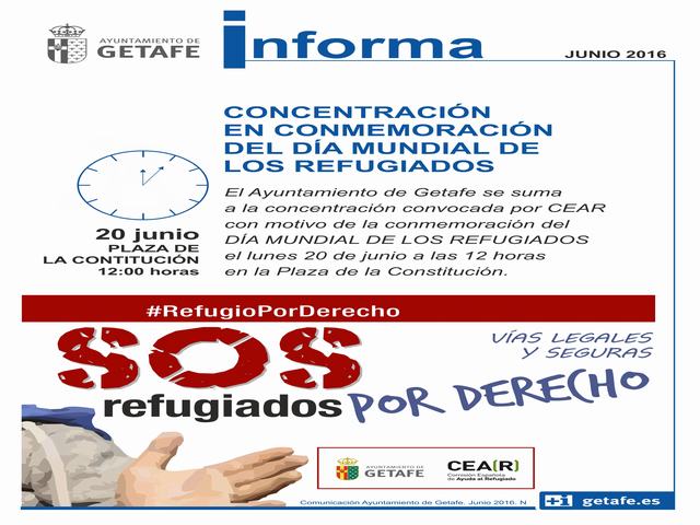 El Ayuntamiento de Getafe y la Comisión Española de Ayuda al Refugiado organizan distintos actos para mostrar su compromiso con los refugiados