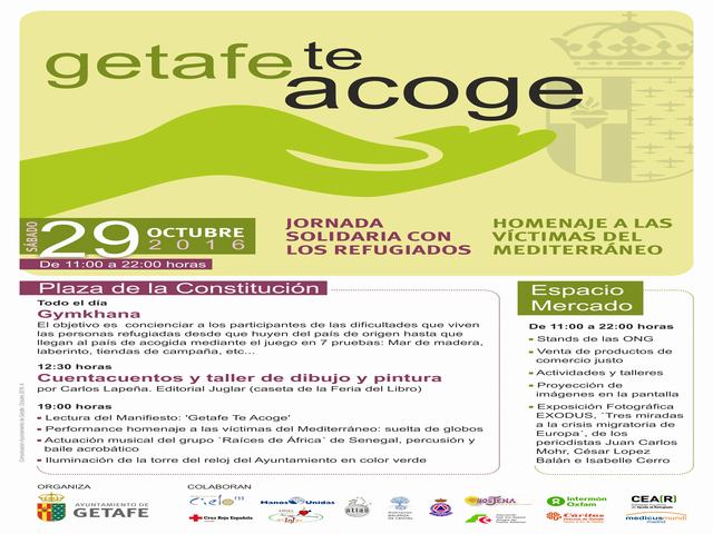 El Ayuntamiento de Getafe organiza la ‘jornada solidaria con los refugiados’ y el ‘homenaje a las víctimas del Mediterráneo’
