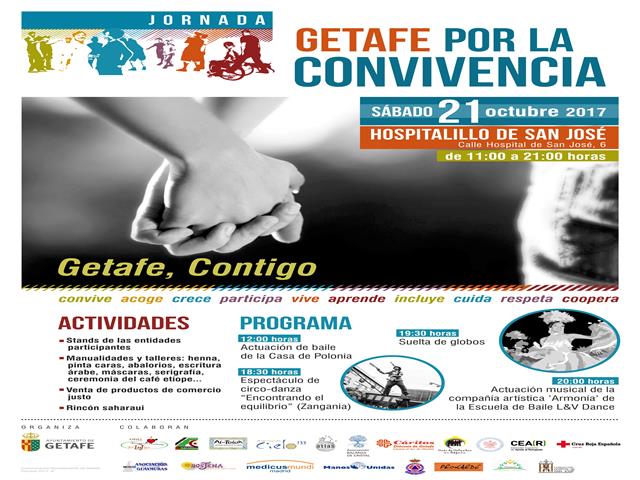 20 entidades sociales se darán cita este fin de semana para celebrar la jornada ‘Getafe por la Convivencia’