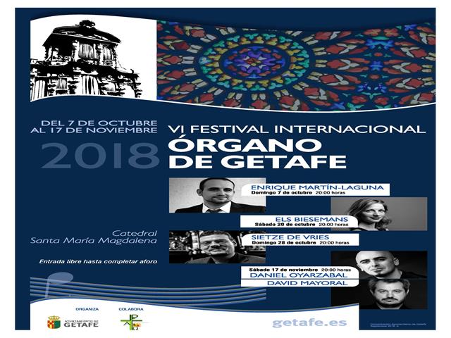 El VI Festival Internacional de Organo de Getafe traerá nuevamente a virtuosos del género