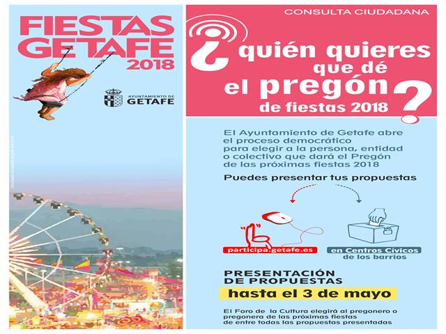 Los vecinos y vecinas ya pueden proponer al pregonero o pregonera de las fiestas