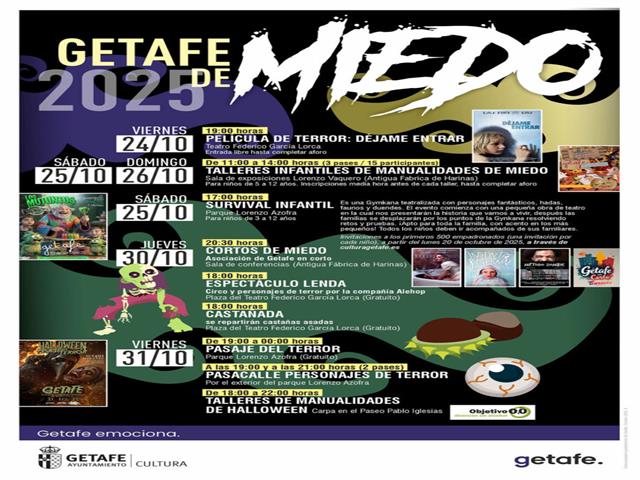 ‘Getafe de miedo’ 2025 trae más actividades del 24 al 31 de octubre