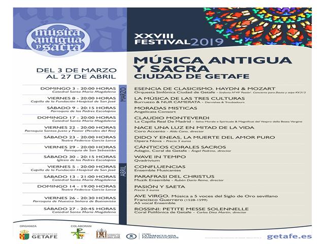 Comienza la XXVIII edición del Festival de Música Antigua y Sacra de Getafe