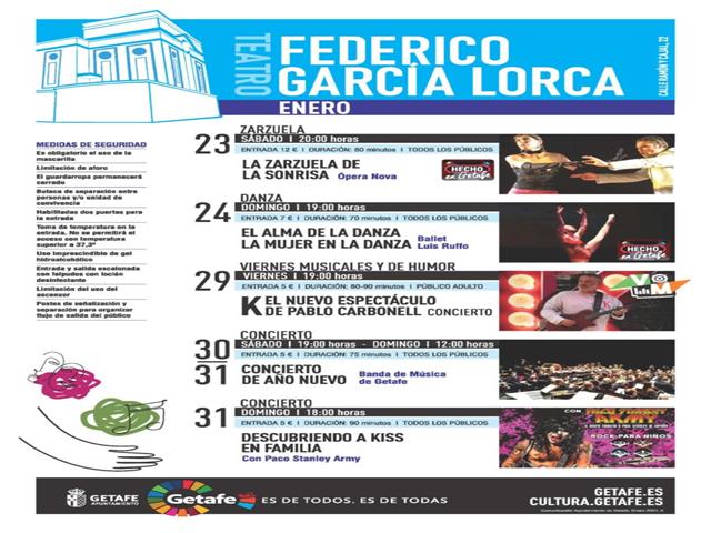 El Teatro Federico García Lorca y el Espacio Mercado acogerán zarzuela, danza y conciertos esta semana
