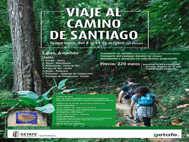 Getafe organiza un viaje al Camino de Santiago del 8 al 14 de octubre