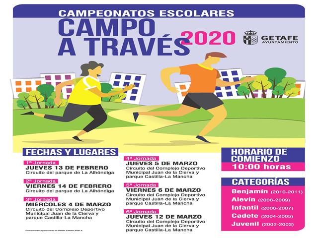 Más de 7.000 alumnos y alumnas de 40 centros educativos participarán en los Campeonatos Escolares de campo a través de Getafe 2020