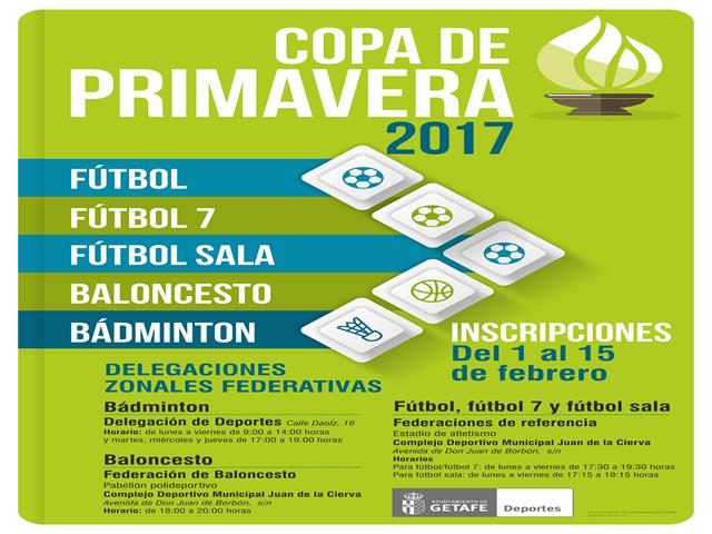 Mañana se abre el plazo de inscripción para la ‘Copa de Primavera’ 2017