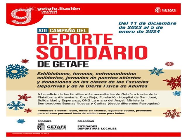 ‘XIII Campaña del Deporte Solidario de Getafe’ del 11 de diciembre al 5 de enero