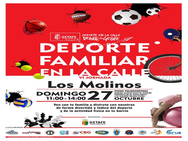 El próximo domingo se podrá disfrutar de ‘Deporte familiar en la calle’ en Los Molinos