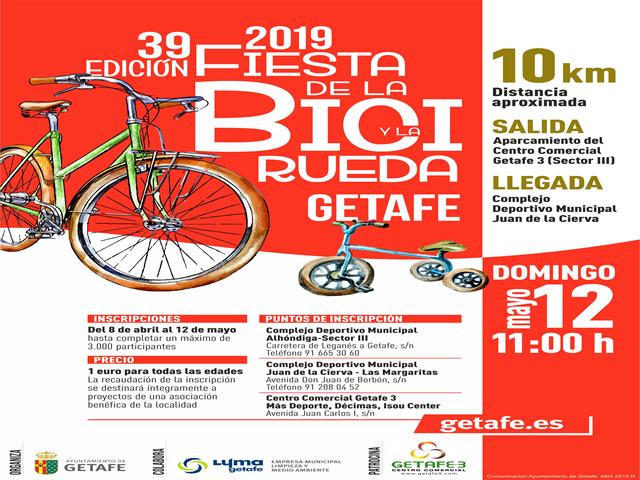 Getafe celebrará la Fiesta de la Bicicleta y la Rueda el domingo 12 de mayo