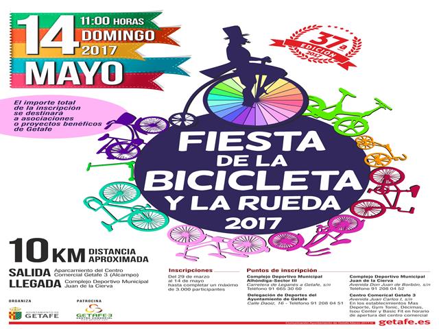 Getafe celebrará su XXXVII Fiesta de la Bicicleta y la Rueda el próximo 14 de mayo