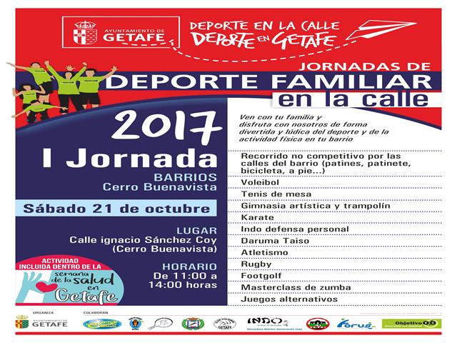 Vuelven las jornadas de Deporte Familiar en la Calle’ organizadas por el Ayuntamiento de Getafe 