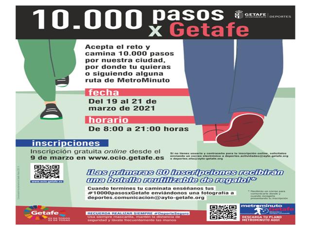 ‘10.000 pasos x Getafe’ es la nueva propuesta de actividad física saludable para los vecinos