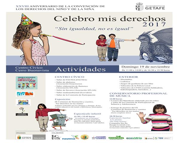 Los niños y niñas de Getafe están invitados a celebrar sus derechos con talleres de ocio el próximo domingo