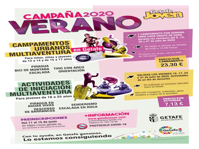 Getafe ofrecerá campamentos urbanos y actividades multiaventura para facilitar la conciliación durante el mes de julio