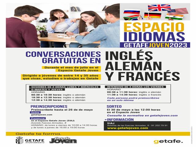 Getafe ofrece conversaciones de idiomas este verano para jóvenes de 14 a 35 años