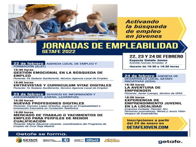 ALEF, GISA y Getafe Joven organizan unas jornadas de empleabilidad para jóvenes de Getafe