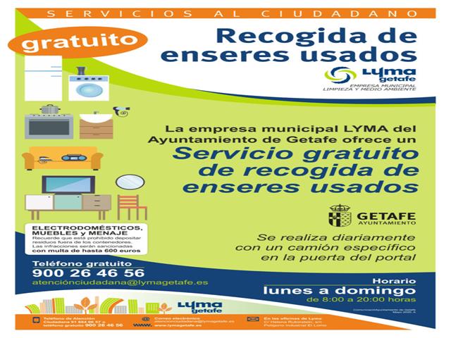 LYMA reanuda el servicio de recogida de enseres puerta a puerta