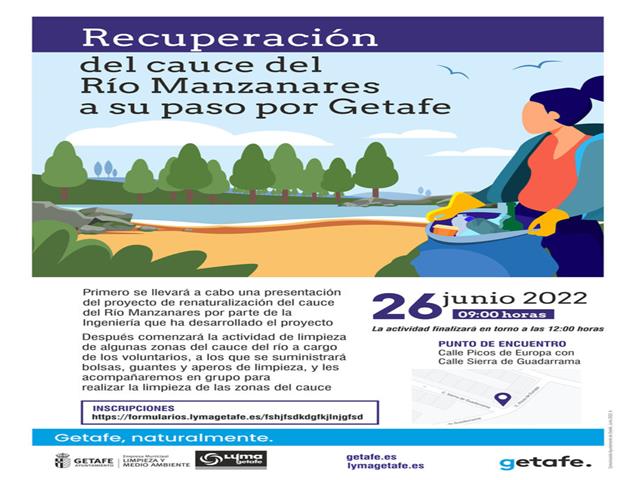 El domingo 26 jornada familiar lúdica para renaturalizar el cauce del río Manzanares