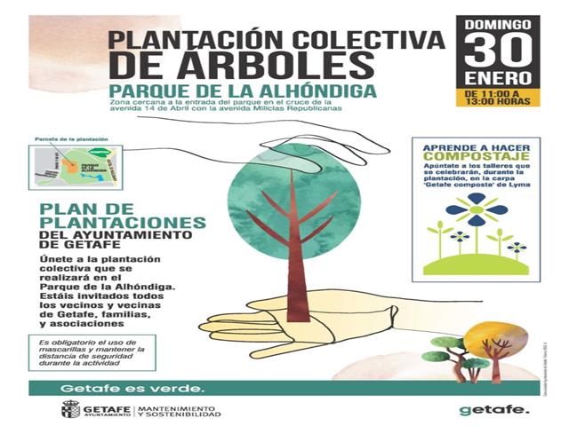 Getafe organiza una plantación colectiva de árboles en el Parque de La Alhóndiga
