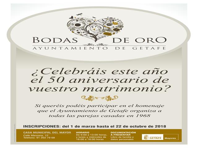 El Ayuntamiento de Getafe homenajea a las parejas que cumplen su 50 aniversario