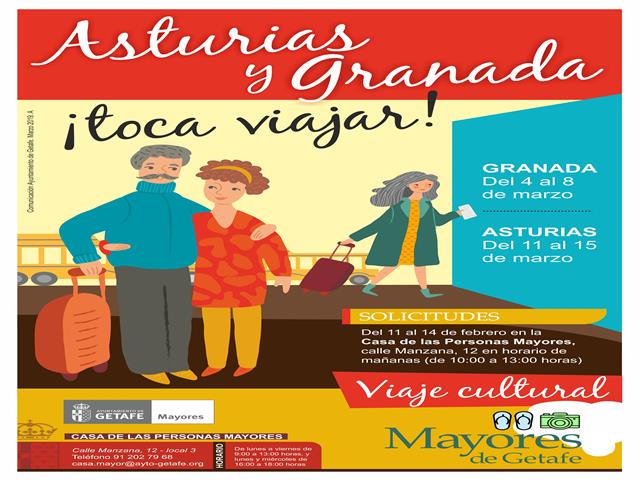 Nuevos viajes para personas mayores a Granada y Asturias