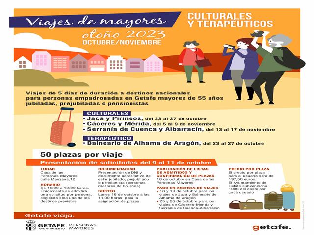 Nuevos viajes culturales y terapéuticos para mayores en octubre y noviembre