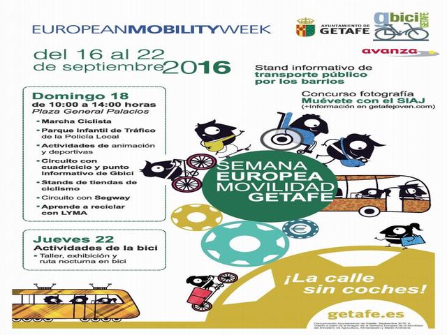 Getafe celebra la Semana Europea de la Movilidad con el lema ‘Movilidad Inteligente. Economía Fuerte’