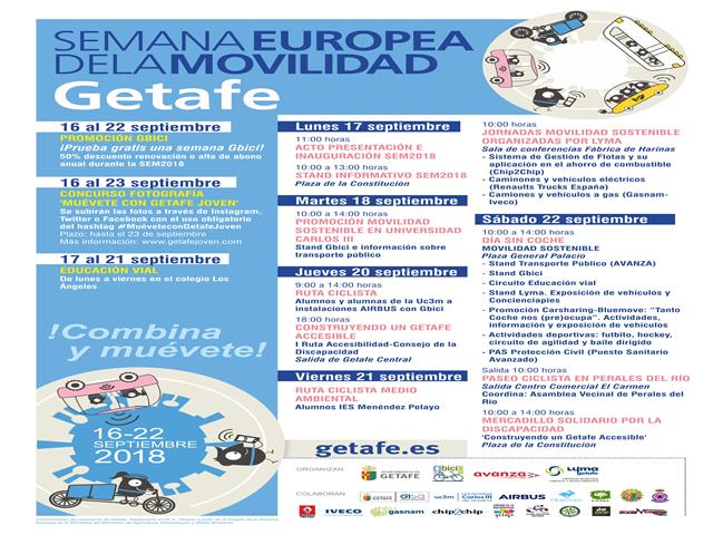 Getafe celebra la Semana Europea de la Movilidad 2018
