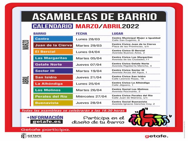 Nueva edición de las Asambleas de Barrio en marzo y abril