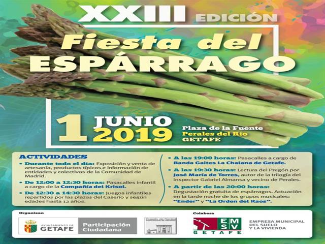 El barrio de Perales del Río vivirá el próximo sábado 1 de junio su XXIII Fiesta del Espárrago