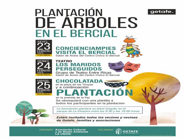 Nueva plantación de árboles colectiva en El Bercial el 25 de febrero