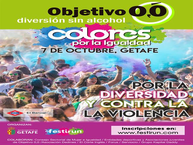 El Ayuntamiento de Getafe organiza la carrera ‘Colores por la Igualdad’ donde los participantes se cubrirán de polvos de colores