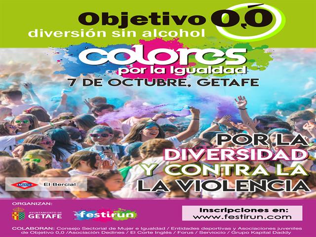 El Ayuntamiento de Getafe organiza la carrera ‘Colores por la Igualdad’ donde los participantes se cubrirán de polvos de colores