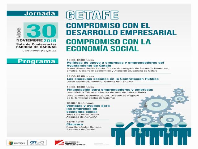 El Ayuntamiento de Getafe organiza la jornada ‘Getafe, Compromiso con el Desarrollo Empresarial. Compromiso con la Economía Social’ 