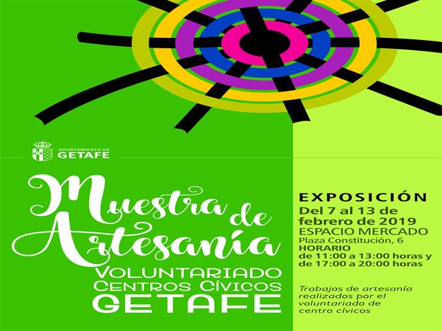 El Espacio Mercado acoge una exposición de talleres de artesanía realizados por el voluntariado de Getafe