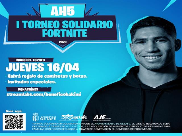 El getafense Achraf Hakimi crea un torneo solidario de Fortnite para realizar donaciones a familias de la ciudad