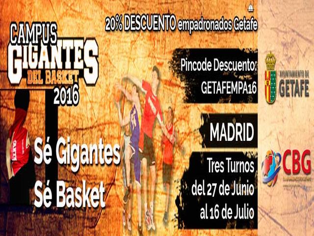 El Campus de verano de la revista Gigantes del Basket vuelve a tener presencia en Getafe con una de sus sedes de Madrid