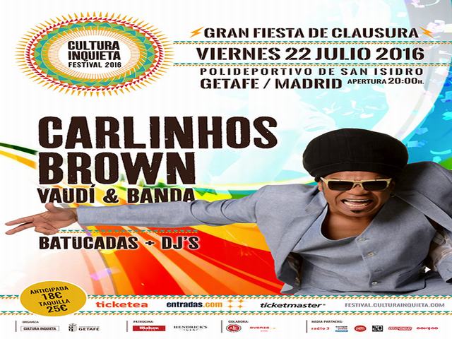 Carlinhos Brown cierra el festival Cultura Inquieta en Getafe con una gran fiesta de samba y batucadas