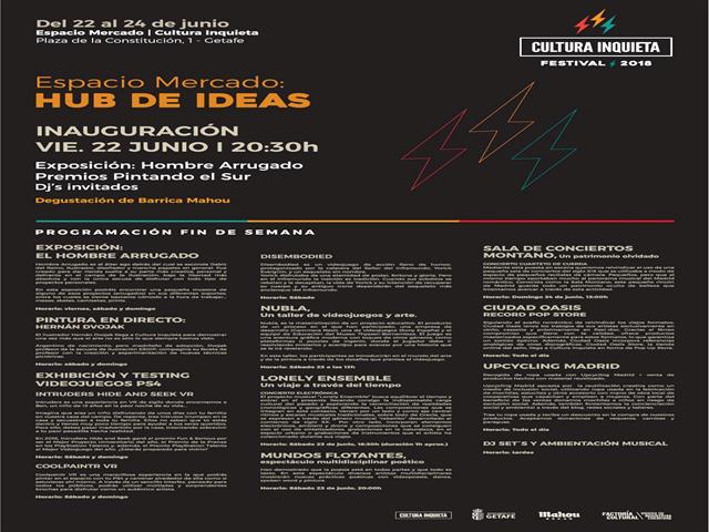 El Festival Cultura Inquieta 2018 calienta motores con el ‘Espacio de las Ideas’