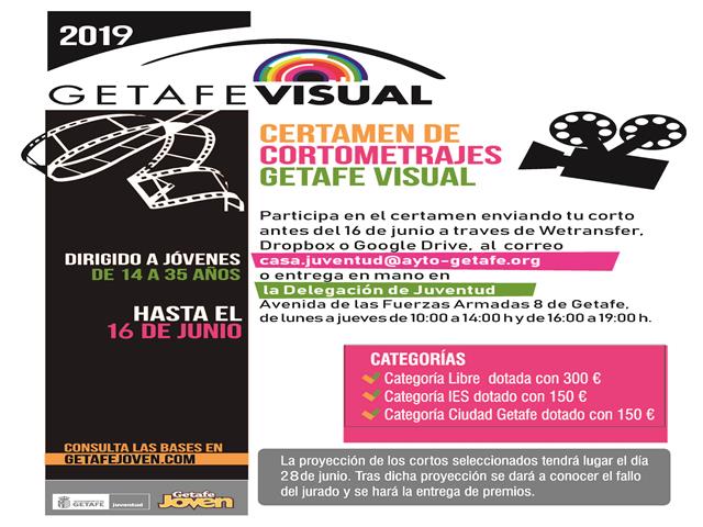 El Ayuntamiento de Getafe organiza el Certamen de Cortos ‘Getafe Visual 2019’