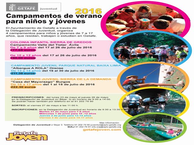 El Ayuntamiento de Getafe organiza 4 campamentos de verano para niños y jóvenes de entre 7 y 17 años