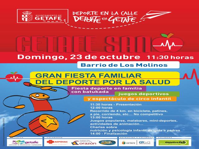 El barrio de Los Molinos de Getafe acoge el domingo la gran fiesta del deporte por la salud