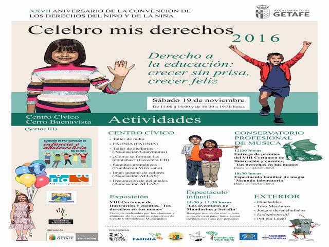 Getafe organiza una jornada lúdica para conmemorar el XXVII aniversario de los Derechos del Niño y la Niña