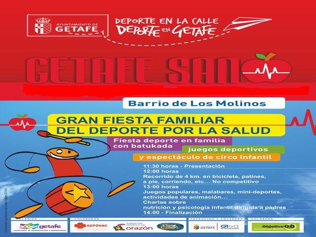 El barrio de Los Molinos de Getafe acoge el domingo la Gran Fiesta del Deporte por la Salud