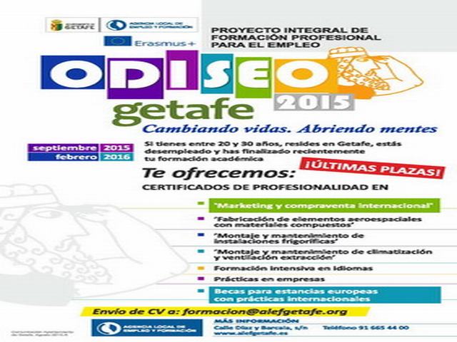 El Ayuntamiento de Getafe impulsa el programa Odiseo 2015 de formación profesional para jóvenes
